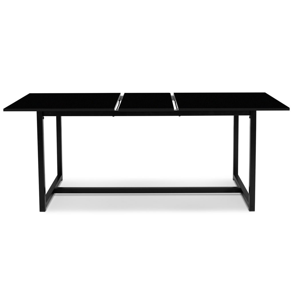 Table à manger extensible rectangle DELSON 6-10 personnes design industriel 160-200 cm