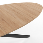 Table à manger ovale ALIX 10 personnes pied araignée bois et noir 200 cm