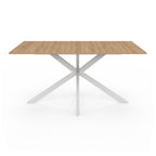 Table à manger rectangle ALIX 8 personnes pied araignée bois et blanc 160 cm