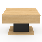 Table basse plateau relevable EDEN carrée bois et noir