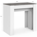 Table console extensible ORLANDO 10 personnes 235 cm bois blanc et effet  béton