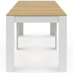 Table console extensible ORLANDO 10 personnes 235 cm bois blanc et façon hêtre