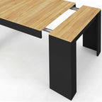 Table console extensible ORLANDO 10 personnes 235 cm bois noir et façon hêtre