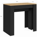 Table console extensible ORLANDO 10 personnes 235 cm bois noir et façon hêtre