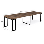 Table console extensible TORONTO 10 personnes 235 cm bois foncé noyer design industriel