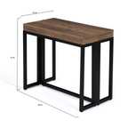 Table console extensible TORONTO 10 personnes 235 cm bois foncé noyer design industriel