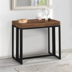 Table console extensible TORONTO 10 personnes 235 cm bois foncé noyer design industriel
