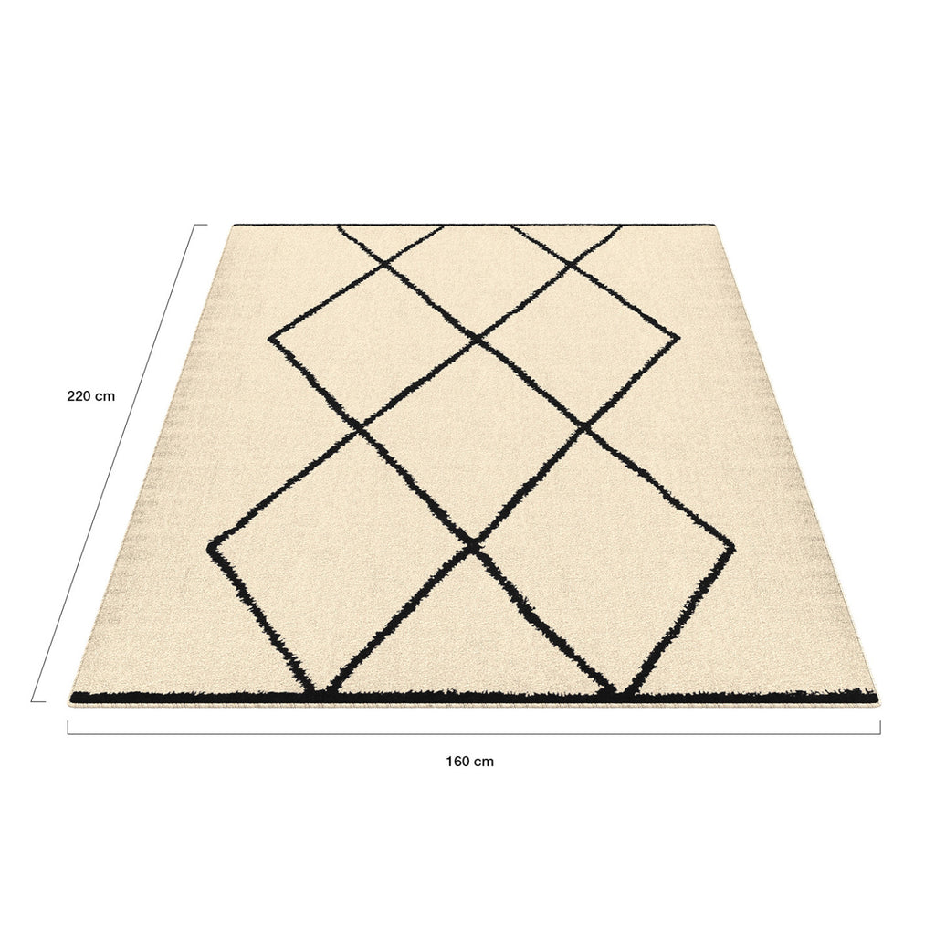 Tapis d'intérieur rectangle CASA à motifs berbère 160 x 220 cm