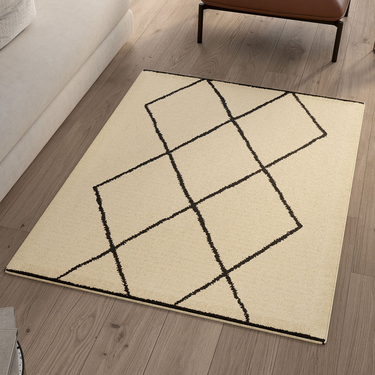 Tapis d'intérieur rectangle CASA motifs berber 120 x 170 cm
