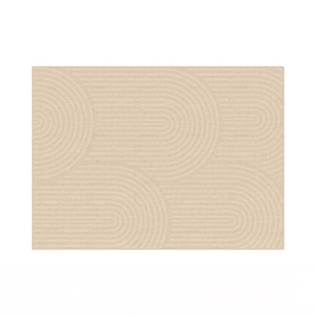 Tapis d'intérieur rectangle JADA à motifs circulaire beige 160 x 220 cm