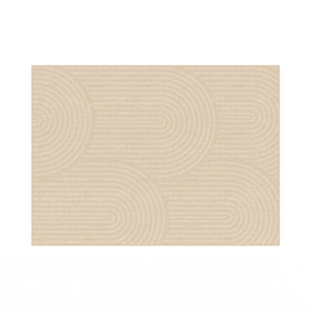 Tapis d'intérieur rectangle JADA à motifs circulaire beige 160 x 220 cm