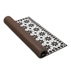 Tapis en vinyle effet mosaïque noir et blanc 66 x 160 cm